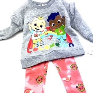 Cocomelon Baby Outfit Size 12m Girls Matching 2pc Set Sweater Pants Children